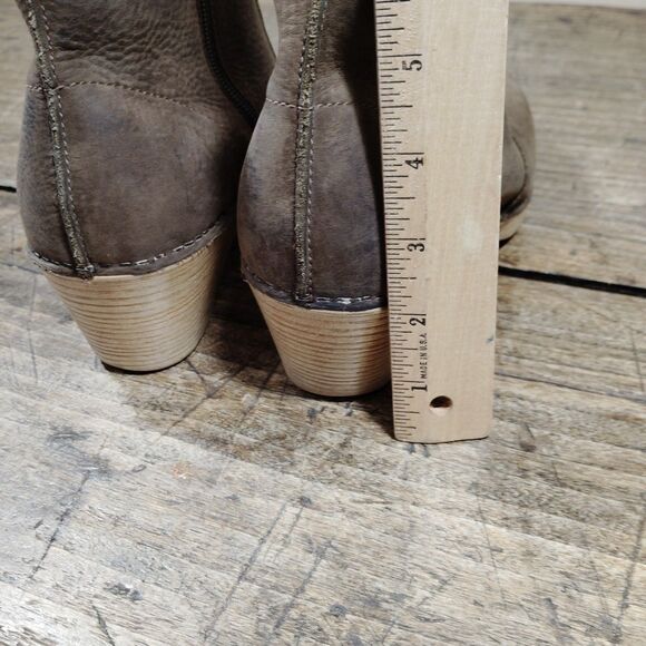 Dansko Lizanne Boots 40 / 9.5 10 Boots Shoes Brown Leather Side Zip Booties Clog - Picture 9 of 15